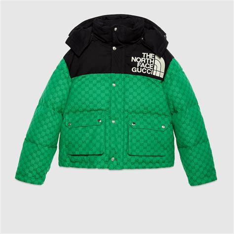 gucci x the north face padded jacket trail print|north face Gucci shop online.